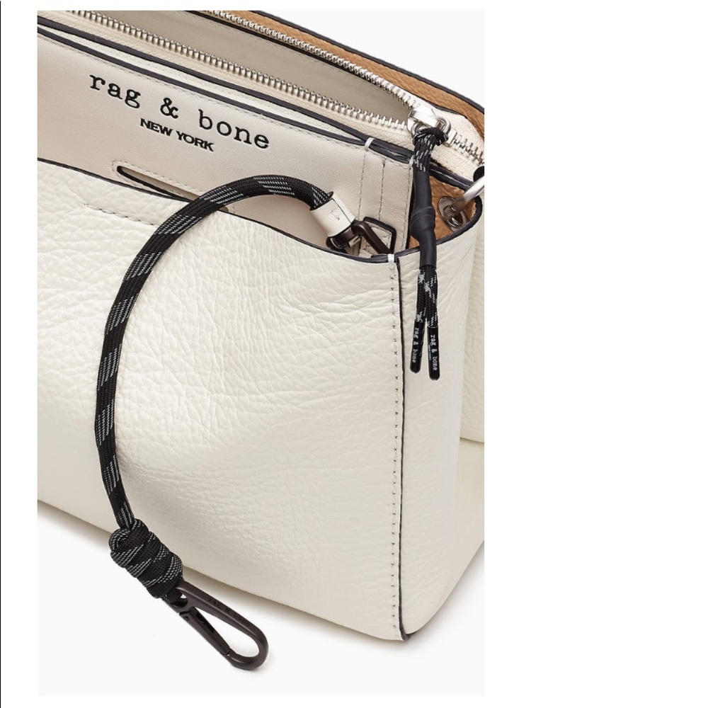 Rag & Bone Passenger Leather Crossbody Bag White - Picture 3 of 9